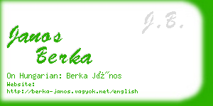 janos berka business card